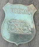 Brass Vintage Style Fireman Firefighter Badge Star