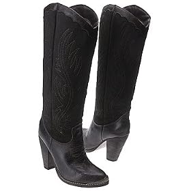 ZODIAC Antik Womens Tall Western Cowboy Boots Shoes Dark Brown Suede Leather High Heel Pointed Toe