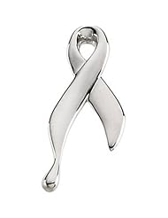 14k White Gold Ribbon of Tears Pin.