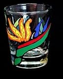 Bird of Paradise Design - Hand Painted - Collectible Shot Glass - 2 oz.