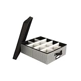 Richards Homewares China Storage Black Stripe Cup Chest – Gray