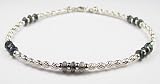 LABRADORITE Sterling Silver Gemstone Ankle Bracelets: Handmade Jewelry with Adjustable 1 Inch Extension