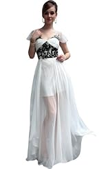 Sexy Chiffon/Taffeta/Tulle Crystal Lace Applique Crystals Beaded Evening Dress 