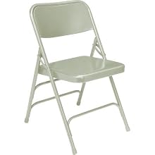 National Public Seating 300 Series All Steel Premium Folding Chair with Triple Brace, 480 lbs Capacity, Gray (Carton of 4)