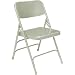 National Public Seating 300 Series All Steel Premium Folding Chair with Triple Brace, 480 lbs Capacity, Gray (Carton of 4)
