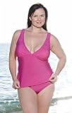 Fuschia Plus Size Empire Tank - Plus Size Swimwear Plus Size Swimsuits