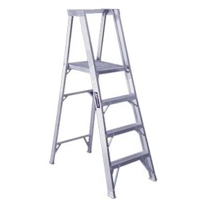12\’ Aluminum Platform Step Ladder – 300 Lb Capacity