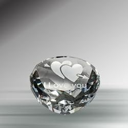 Crystal Heart with "I Love You" Engraving. #420-C