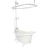 American Bath Factory T010C-WH Ascot Bathtub Faucet Package 2 in White