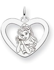 Disneys Belle Heart Charm in Sterling Silver