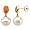 14K White Gold Paspaley South Sea Cultured Pearl and Coral Earrings - 12.00mm