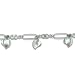 Dangle Heart and Figure Eight Charm Bracelet Anklet. Crafted in Copper and Zinc.