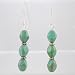 Pretty Turquoise Czechoslovakian Glass and Silver Bali Beaded Earrings, #9540