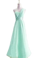 One Shoulder Chiffon  Dress with a Brush/Sweep Train 