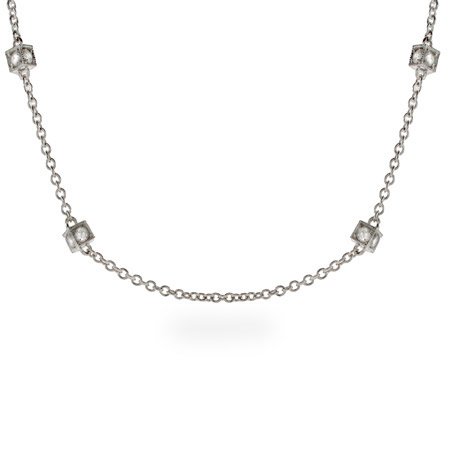 Eve's Addiction 16 CZ Cubes by the Yard Sterling Silver Necklace