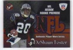 2002 Topps Pristine Rookie Premiere Jerseys #RPD-DF DeShaun Foster - Carolina Panthers (Piece of Authentic Game-Worn Jersey) (Football Cards)