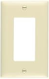 Pass & Seymour TP26ICP TradeMaster One-Gang One-Decorator Wall Plate, Ivory