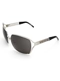 GIANFRANCO FERRE SUNGLASSES DESIGNER FASHION SQUARE AUTHENTIC WOMENS SILVER| BLACK FRAME | GREY LENS GF882 01 2011 EYEWEAR COLLECTION
