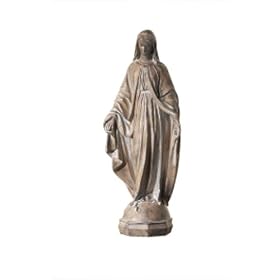 Madonna Garden Statue with Weathered Patina Finish From CBK Home Garden Designs