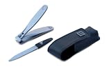 Stainless Steel Nail Clipper with Nail File and Pouch by ToiletTree Products. Lifetime Replacement Guarantee