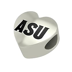 Arizona State Sun Devils Heart Bead Fits Pandora Style Bracelets