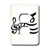 Music - G Clef and Musical Notes - Light Switch Covers - 2 plug outlet cover