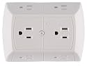 GE 50759 6-Grounded Outlet In-Wall Adapter, White