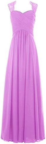 MingHao Long Pleated Chiffon Prom Evening Party Gowns Formal Bridesmaid Dress 26W Violet