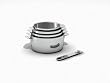 Kitchen Fun 12566964 Move On S�rie de 4 Casseroles en Acier Inoxydable Manche Amovible Inox avec Insert Bak�lite Tous Feux + Induction 14/20 cm