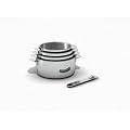 Kitchen Fun 12566964 Move On S�rie de 4 Casseroles en Acier Inoxydable Manche Amovible Inox avec Insert Bak�lite Tous Feux + Induction 14/20 cm