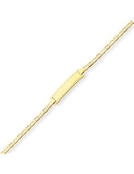 6 Inch 14k Yellow Gold 6in Polished Engraveable Anchor Link Baby/Child ID Bracelet