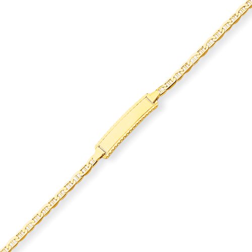14k 6in Polished Engraveable Anchor Link Baby/Child ID Bracelet Length 6