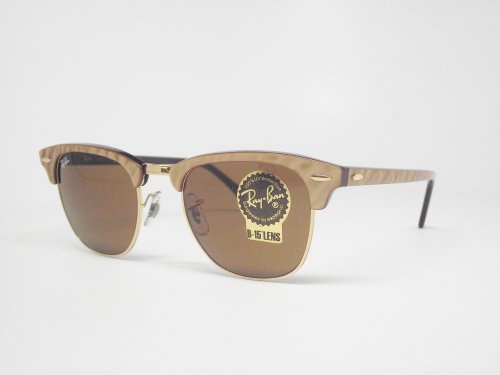 Ray-ban Sunglasses Designer Fashion Authentic Unisex Colorize Clubmaster Gold Marbled /Brown Lens RB3016 987