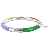 PNBS016 Sterling Silver Multi Color Jade Gemstone 6mm Wide Bangle Bracelet With Push Button Clasp Reviews 31YkBYTv3kL. SL160 PNBS016 Sterling Silver Multi Color Jade Gemstone 6mm Wide Bangle Bracelet With Push Button Clasp Reviews