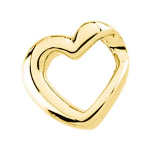 Genuine IceCarats Designer Jewelry Gift Platinum Heart Shaped Slide. Slide Heart Shaped Slide In Platinum