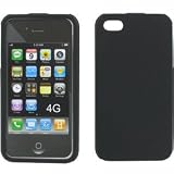 Hot Black Rubberized Snap on Hard Skin Shell Protector Cover Case for Apple Iphone 4 4g   in Blister Retail Package