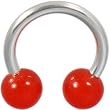 Red Bold Horseshoe Circular Barbell