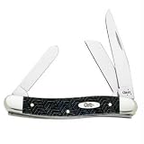 Medium Stockman, Navy Blue Herringbone Handle, 3 Blades