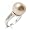 Rhodium Plated Contemporary Faux Pearl Ring (15mm, Ivory Coloured) - size 7