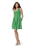 IMAGE OF David's Bridal Short One-Shoulder Taffeta Dress Style F13301, Kelly, 10