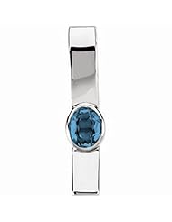 14K White Gold Oval Cut Swiss Blue Topaz Pendant -- LIFETIME WARRANTY