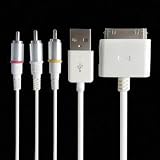 1103 BNIB COMPOSITE RCA AV USB COMPONENT Video TV CHARGER Cable LEAD DOCK CONNECTOR for APPLE IPAD iPhone 3G 3G S 3GS iPhone 4 iPod Touch Nano Classic OS4 ( SUPPORT FOR ALL FIREWARE 3.12 3.13 AND LASTEST) UK - 12 Month Warranty >>> THT Trading