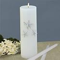 Beach Unity Candle and Tapers - White
