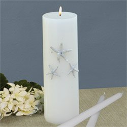 Beach Unity Candle and Tapers - White