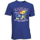 NCAA Vintage 1988 Kansas Jayhawks Basketball National Champions Blue Short Sleeve T-Shirt at Champions Again