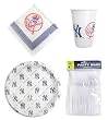 New York Yankees 96 Piece Plastic Dinnerware Set - Baseball Sports Merchandise