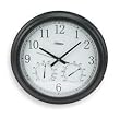 Dakota Designs 2CJA5 Thermo-Hygrometer Clock, 18 In, Blk