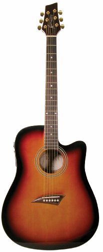 Kona K1ETSB Acoustic Electric Dreadnought Cutaway Guitar in Tobacco Sunburst Gloss Finish On Sale