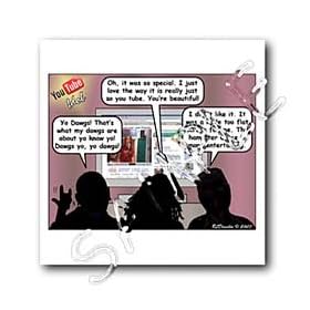 Rich Diesslins Funny General - Editorial Cartoons - Editorial Cartoon about YouTube Music - Iron on Heat Transfers