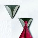 Adhesive Stainless V Towel Grabber set of 2 (Stainless Steel) (1"H x 3"W x 3"D)